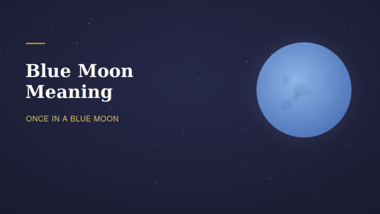 Blue-tinted full moon illustration with the title blue moon meaning
