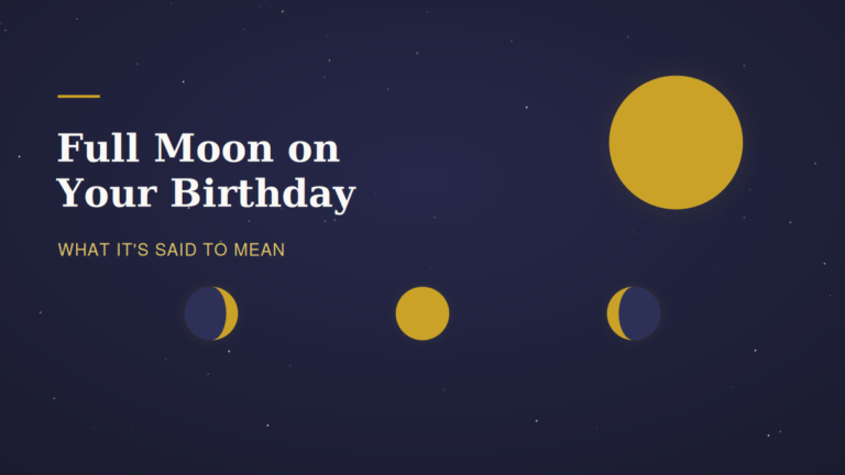 Full moon illustration with the title full moon on your birthday