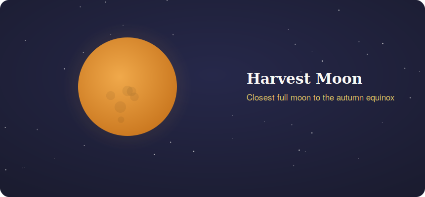 Amber harvest moon closest to the autumn equinox