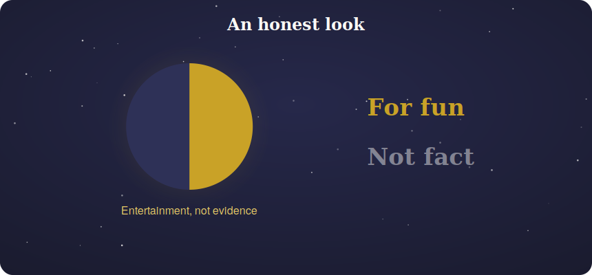 A moon with the words for fun not fact an honest look