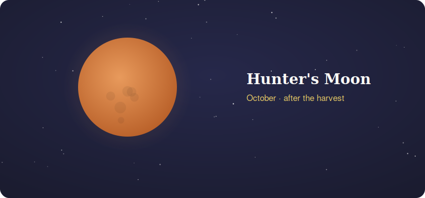 Orange hunters moon October full moon after the harvest