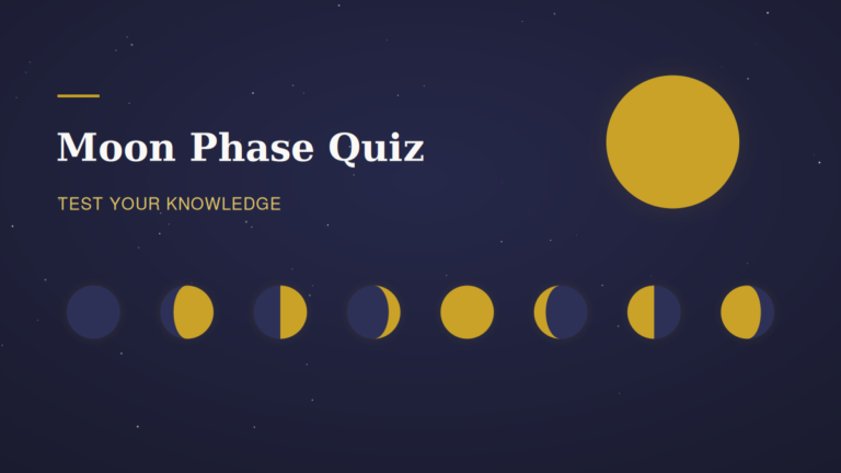 All eight moon phases with the title moon phase quiz