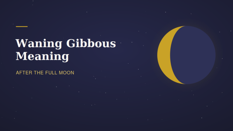 Waning gibbous moon illustration with the title waning gibbous meaning