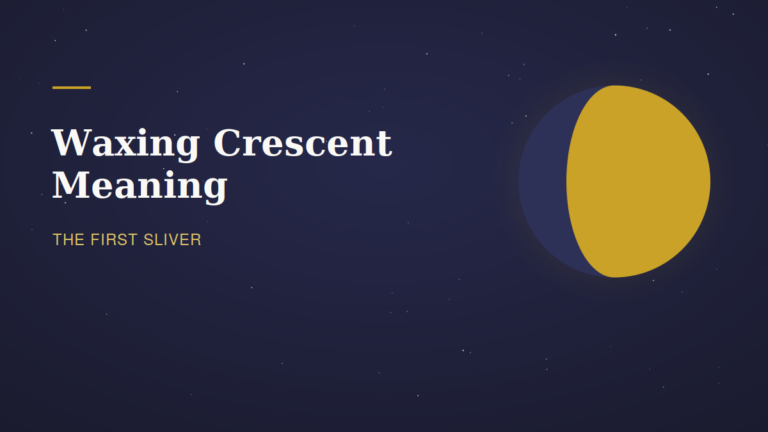 Thin waxing crescent moon with the title waxing crescent meaning