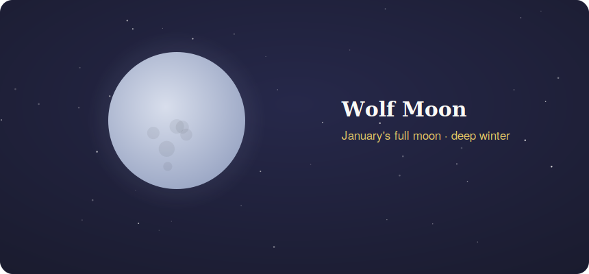 Pale wolf moon January full moon of deep winter